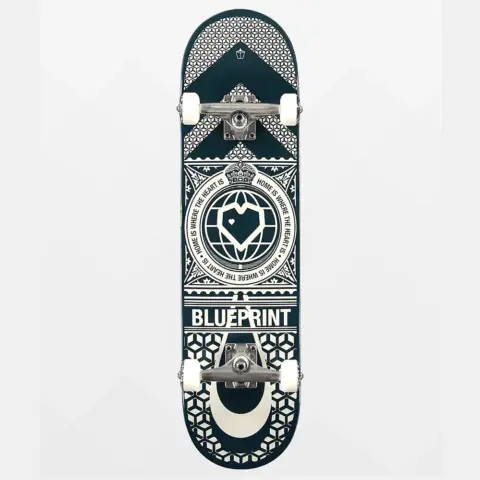 BluePrint 8.0 Home Heart Navy White Skateboard Kaykay