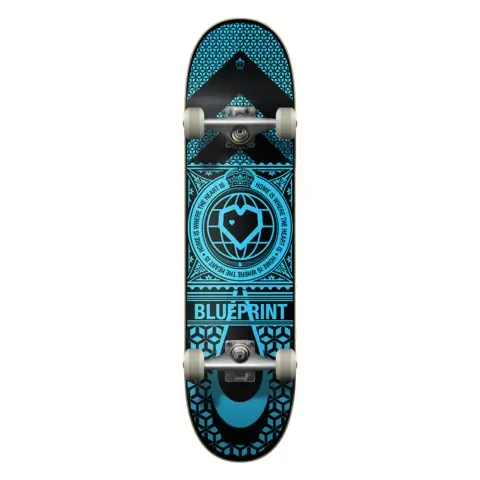 BluePrint 8.25 Home Heart Black Blue Skateboard Kaykay