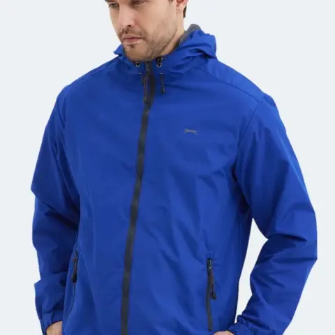 Slazenger OFANS Erkek Saks Mavi Yağmurluk