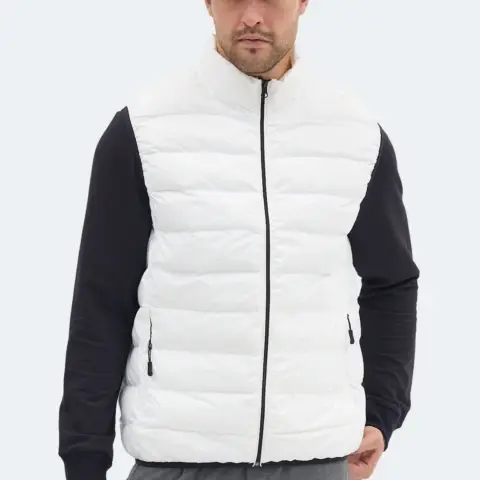 Slazenger BARROS Erkek Şişme Ekru Yelek