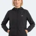 Slazenger RAID Kadın Kapüşonlu Fermuarlı Siyah Rüzgarlık görsel 1