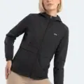 Slazenger RAID Kadın Kapüşonlu Fermuarlı Siyah Rüzgarlık görsel 5