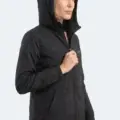 Slazenger RAID Kadın Kapüşonlu Fermuarlı Siyah Rüzgarlık görsel 6