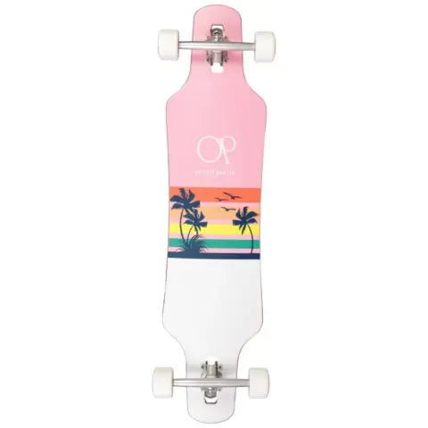 Ocean Pacific 39’’ Drop Through Sunset Pink White Longboard