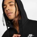 Nike Sportswear Club Hoodie Fz Bb Erkek Siyah Sweatshirt görsel 3