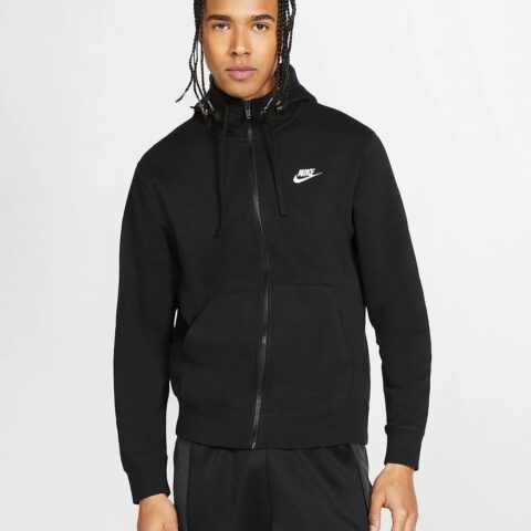 Nike Sportswear Club Hoodie Fz Bb Erkek Siyah Sweatshirt