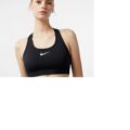 Nike Swoosh Kadın Siyah Antrenman Sporcu Sütyeni görsel 4