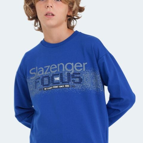 Slazenger LAST Unisex Çocuk Sweatshirt Saks Mavi