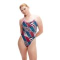 Speedo Allover Digital Starback Kadın Yüzücü Mayosu görsel 1