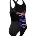 Speedo Girls Hyperboom Splice Muscleback Swimsuit Black/Pink Kız Çocuk Mayosu görsel 3